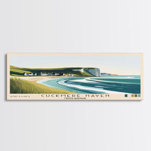 Load image into Gallery viewer, Cuckmere Haven, United Kingdom Panoramic Beach Print, Vacation Gift, United Kingdom Wall Art, Framed Canvas Print, Framed Beach Painting
