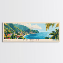 Load image into Gallery viewer, Dominica, Dominica Panoramic Beach Print, Vacation Gift, Dominica Wall Art, Framed Canvas Print, Framed Beach Painting

