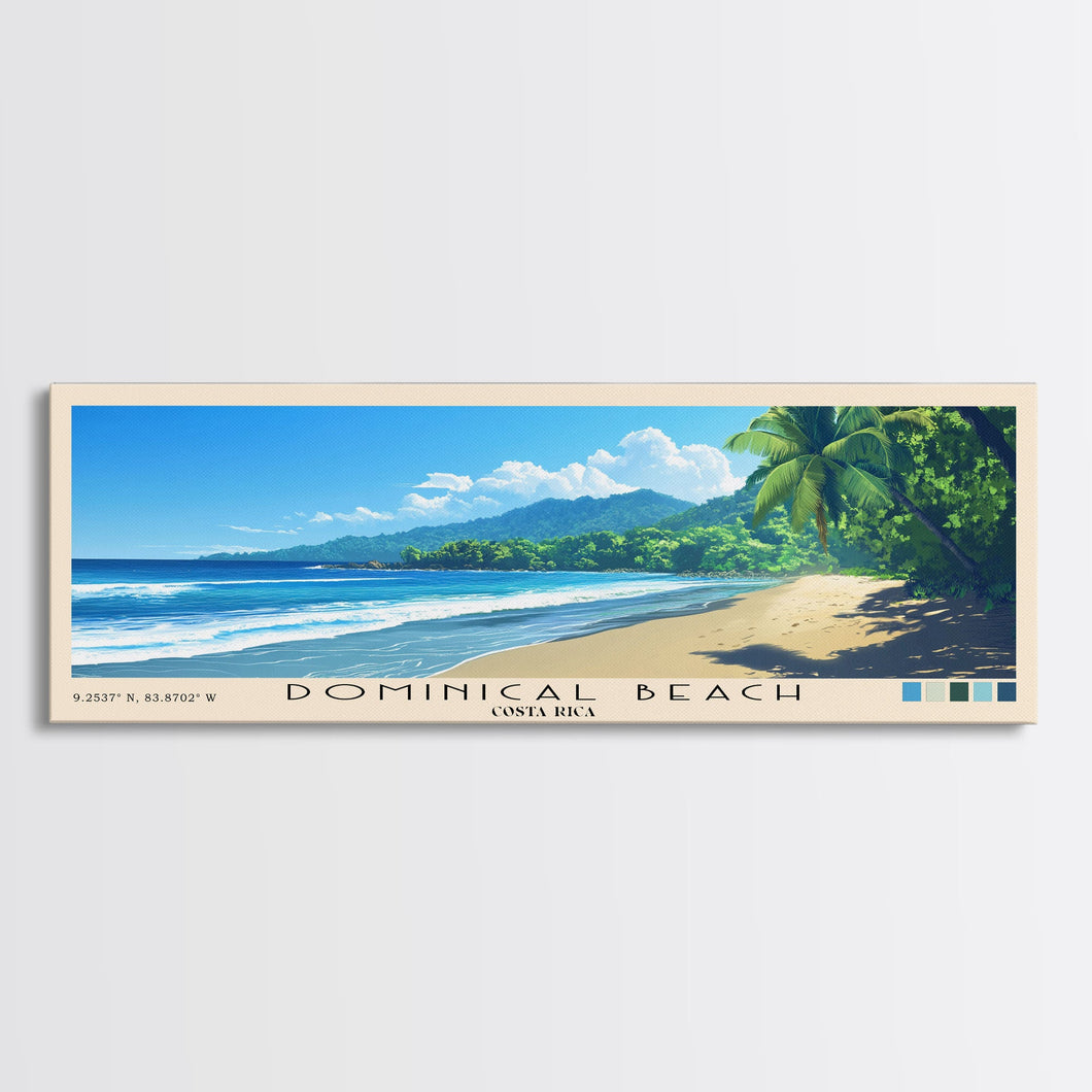 Dominical Beach, Costa Rica Panoramic Print, Vacation Gift, Costa Rica Wall Art, Vacation Wall Art, Vacatation Memories, Beach Decor, Beach Or Lakehouse Art