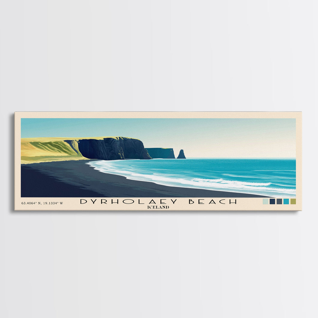 Dyrholaey Beach, Iceland Panoramic Print, Vacation Gift, Iceland Wall Art, Vacation Wall Art, Vacatation Memories, Beach Decor, Beach Or Lakehouse Art