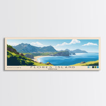 Carregar imagem no visualizador da galeria, Flores Island, Portugal Panoramic Print, Vacation Gift, Portugal Wall Art, Beach Painting, Beach Decor, Large Wall Art, Wood Frame Art
