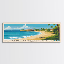 Carregar imagem no visualizador da galeria, Fort Clarence Beach, Jamaica Panoramic Print, Vacation Gift, Jamaica Wall Art, Beach Painting, Beach Decor, Large Wall Art, Wood Frame Art
