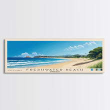 Load image into Gallery viewer, Freshwater Beach, Australia Panoramic Print, Vacation Gift, Australia Wall Art, Beach Painting, Beach Decor, Large Wall Art, Wood Frame Art
