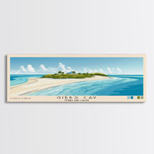 Load image into Gallery viewer, Gibbs Cay, Turks and Caicos Panoramic Print, Vacation Gift, Turks and Caicos Wall Art, Beach Painting, Beach Decor, Large Wall Art, Wood Frame Art
