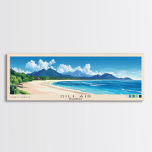 Load image into Gallery viewer, Gili Air, Indonesia Panoramic Beach Print, Vacation Gift, Indonesia Wall Art, Framed Canvas Print, Framed Beach Painting
