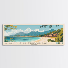 Carregar imagem no visualizador da galeria, Gili Trawangan, Indonesia Panoramic Print, Vacation Gift, Indonesia Wall Art, Beach Painting, Beach Decor, Large Wall Art, Wood Frame Art
