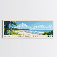 Cargar imagen en el visor de la galería, Hilton Head, South Carolina Panoramic Beach Print, Vacation Gift, South Carolina Wall Art, Framed Canvas Print, Framed Beach Painting
