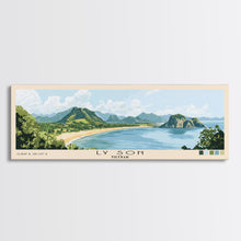 Load image into Gallery viewer, Ly Son, Vietnam Panoramic Beach Print, Vacation Gift, Vietnam Wall Art, Framed Canvas Print, Framed Beach Painting

