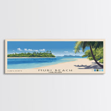 Load image into Gallery viewer, Muri Beach, Cook Islands Panoramic Beach Print, Vacation Gift, Cook Islands Wall Art, Framed Canvas Print, Framed Beach Painting
