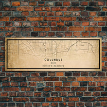 Load image into Gallery viewer, Columbus Panoramic vintage map print poster or framed canvas, Ohio map print poster canvas, Columbus city map print poster canvas
