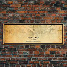 Load image into Gallery viewer, Panoramic Portland Oregon Street Map, Framed Canvas Art, Oregon United States Road Map Wall Art, Office Wall Art, Wall Decor for Office
