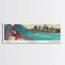 Carregar imagem no visualizador da galeria, Austin Texas Panoramic Travel Poster Canvas Print
