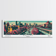 Load image into Gallery viewer, Dallas Texas Panoramic Travel Poster Canvas Print
