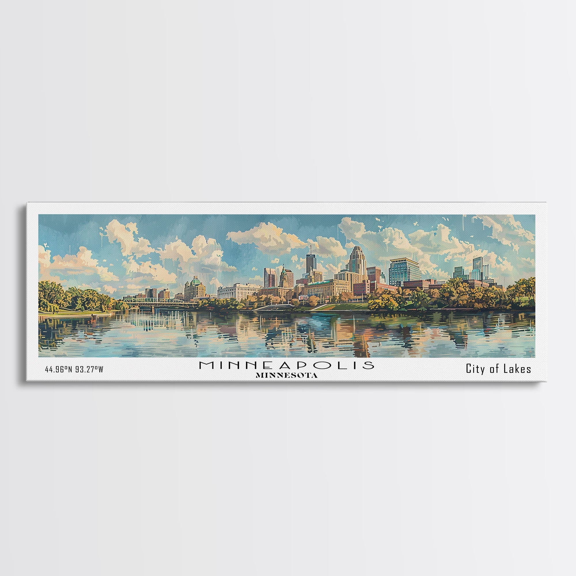 Minneapolis Skyline on Canvas, Large Wall Art, Minneapolis shops Print, Minneapolis art, Minneapolis Photo, Minneapolis Canvas, panoramic