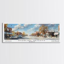 Load image into Gallery viewer, Sterling Heights Michigan Travel Poster, Framed Canvas Print, Office Art, Wall Hanging, Travel Gift, Living Room Art, Vintage Style
