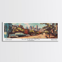 Carregar imagem no visualizador da galeria, Baltimore Maryland Panoramic Painting, Mid Century Modern Framed Canvas Print, Retro Pop Art Travel Poster, Wall Decor, Home Decor, Wall Hanging
