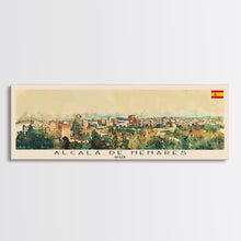 Carregar imagem no visualizador da galeria, Alcalá Spain Travel Art, City Art, Framed Canvas Print or Metal Wall Art, Europe Travel Poster, Panoramic Wall Art, Extra Wide Wall Art

