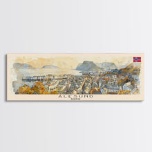 Carregar imagem no visualizador da galeria, Ålesund Norway Wall Art, Panoramic Travel Poster, Panoramic Framed Canvas Print, City Wall Art, Wall Hanging Home Decor, Travel Art
