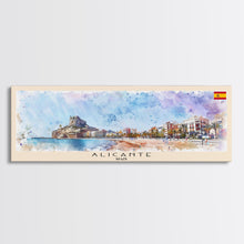 Carregar imagem no visualizador da galeria, Alicante Spain Travel Print Wall Art, Panoramic City Art, Travel Art, Wall Decor, Vacation Gift, Framed Canvas Print Or Metal Art
