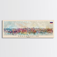 Carregar imagem no visualizador da galeria, Arkhangelsk Russia Panoramic Travel Poster, Framed Canvas Print or Metal Wall Art, Travel Art, Home Decor, Panoramic Painting, Midcentury Art
