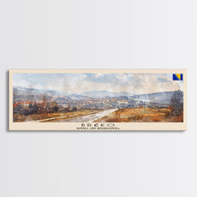 Load image into Gallery viewer, Brčko Bosnia Wall Art, Panoramic Travel Poster, Panoramic Framed Canvas Print, City Wall Art, Wall Hanging Home Decor, Travel Art
