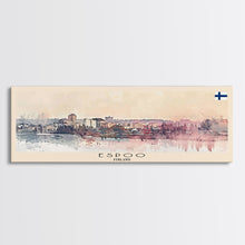 Load image into Gallery viewer, Espoo Finland Wall Art, Panoramic Travel Poster, Panoramic Framed Canvas Print, City Wall Art, Wall Hanging Home Decor, Travel Art

