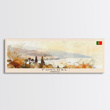 Cargar imagen en el visor de la galería, Funchal Portugal Travel Print Wall Art, Panoramic City Art, Travel Art, Wall Decor, Vacation Gift, Framed Canvas Print Or Metal Art
