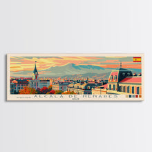 Carregar imagem no visualizador da galeria, Alcalá Spain Travel Art, City Art, Framed Canvas Print or Metal Wall Art, Europe Travel Poster, Panoramic Wall Art, Extra Wide Wall Art
