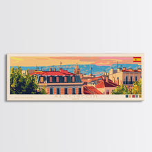 Carregar imagem no visualizador da galeria, Alcorcón Spain Panoramic Travel Poster, Framed Canvas Print or Metal Wall Art, Travel Art, Home Decor, Panoramic Painting, Midcentury Art
