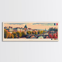 Carregar imagem no visualizador da galeria, Angers France Wall Art, Panoramic Travel Poster, Panoramic Framed Canvas Print, City Wall Art, Wall Hanging Home Decor, Travel Art
