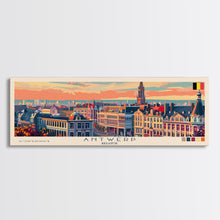 Carregar imagem no visualizador da galeria, Antwerp Belgium Wall Art, Panoramic Travel Poster, Panoramic Framed Canvas Print, City Wall Art, Wall Hanging Home Decor, Travel Art
