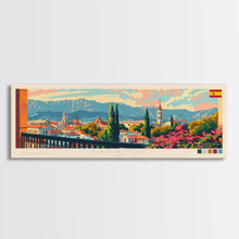 Carregar imagem no visualizador da galeria, Badajoz Spain Wall Art, Panoramic Travel Poster, Panoramic Framed Canvas Print, City Wall Art, Wall Hanging Home Decor, Travel Art
