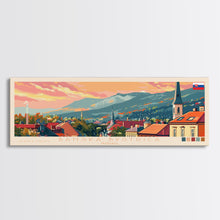 Load image into Gallery viewer, Banska Bystrica Wall Art, Panoramic Travel Poster, Panoramic Framed Canvas Print, City Wall Art, Wall Hanging Home Decor, Travel Art
