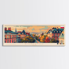 Cargar imagen en el visor de la galería, Bialystok Poland Panoramic Travel Poster, Framed Canvas Print or Metal Wall Art, Travel Art, Home Decor, Panoramic Painting, Midcentury Art
