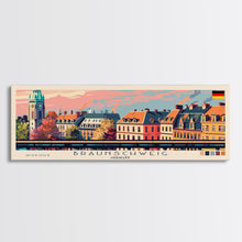 Load image into Gallery viewer, Braunschweig Germany Travel Art, City Art, Framed Canvas Print or Metal Wall Art, Europe Travel Poster, Panoramic Wall Art, Extra Wide Wall Art
