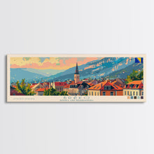 Load image into Gallery viewer, Brčko Bosnia Wall Art, Panoramic Travel Poster, Panoramic Framed Canvas Print, City Wall Art, Wall Hanging Home Decor, Travel Art

