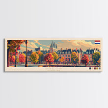 Load image into Gallery viewer, Breda Netherlands Panoramic Travel Poster, Framed Canvas Print or Metal Wall Art, Travel Art, Home Decor, Panoramic Painting, Midcentury Art
