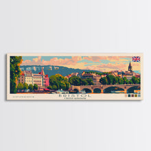 Carregar imagem no visualizador da galeria, Bristol United Kingdom Panoramic Travel Poster, Framed Canvas Print or Metal Wall Art, Travel Art, Home Decor, Panoramic Painting, Midcentury Art
