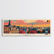 Cargar imagen en el visor de la galería, Charleroi Belgium Travel Print Wall Art, Panoramic City Art, Travel Art, Wall Decor, Vacation Gift, Framed Canvas Print Or Metal Art
