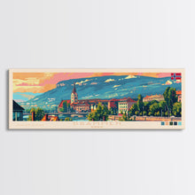Load image into Gallery viewer, Drammen Norway Travel Print Wall Art, Panoramic City Art, Travel Art, Wall Decor, Vacation Gift, Framed Canvas Print Or Metal Art
