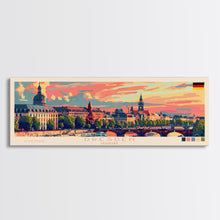 Load image into Gallery viewer, Dresde Germany Travel Art, City Art, Framed Canvas Print or Metal Wall Art, Europe Travel Poster, Panoramic Wall Art, Extra Wide Wall Art
