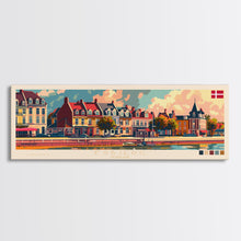 Load image into Gallery viewer, Esbjerg Denmark Travel Art, City Art, Framed Canvas Print or Metal Wall Art, Europe Travel Poster, Panoramic Wall Art, Extra Wide Wall Art

