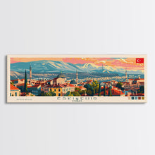 Load image into Gallery viewer, Eskisehir Turkey Panoramic Travel Poster, Framed Canvas Print or Metal Wall Art, Travel Art, Home Decor, Panoramic Painting, Midcentury Art
