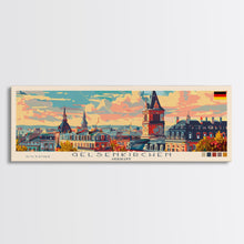 Carregar imagem no visualizador da galeria, Gelsenkirchen Germany Panoramic Travel Poster, Framed Canvas Print or Metal Wall Art, Travel Art, Home Decor, Panoramic Painting, Midcentury Art

