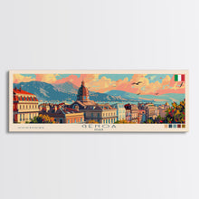 Carregar imagem no visualizador da galeria, Genoa Italy Travel Art, City Art, Framed Canvas Print or Metal Wall Art, Europe Travel Poster, Panoramic Wall Art, Extra Wide Wall Art
