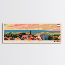 Load image into Gallery viewer, Szolnok Hungary Wall Art, Panoramic Travel Poster, Panoramic Framed Canvas Print, City Wall Art, Wall Hanging Home Decor, Travel Art
