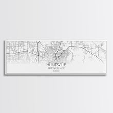 Load image into Gallery viewer, Panoramic Huntsville City Map, Alabama Art, Map Print, Minimalist Wall Art, Canvas Art, Housewarming Gift, Street Map Art, Closing Gift
