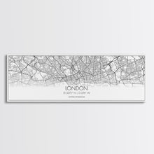Load image into Gallery viewer, Panoramic London City Map, United Kingdom Art, Map Print, Minimalist Wall Art, Canvas Art, Housewarming Gift, Street Map Art, Closing Gift
