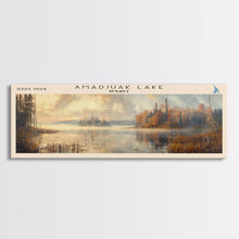Carregar imagem no visualizador da galeria, Amadjuak Lake Panoramic Framed Canvas Print, Lake House Decor, Minimalist Art, Travel Poster, Scenic View, Nature Wall Art
