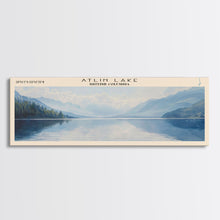 Carregar imagem no visualizador da galeria, Atlin Lake Panoramic Framed Canvas Print, Lake House Decor, Minimalist Art, Travel Poster, Scenic View, Nature Wall Art
